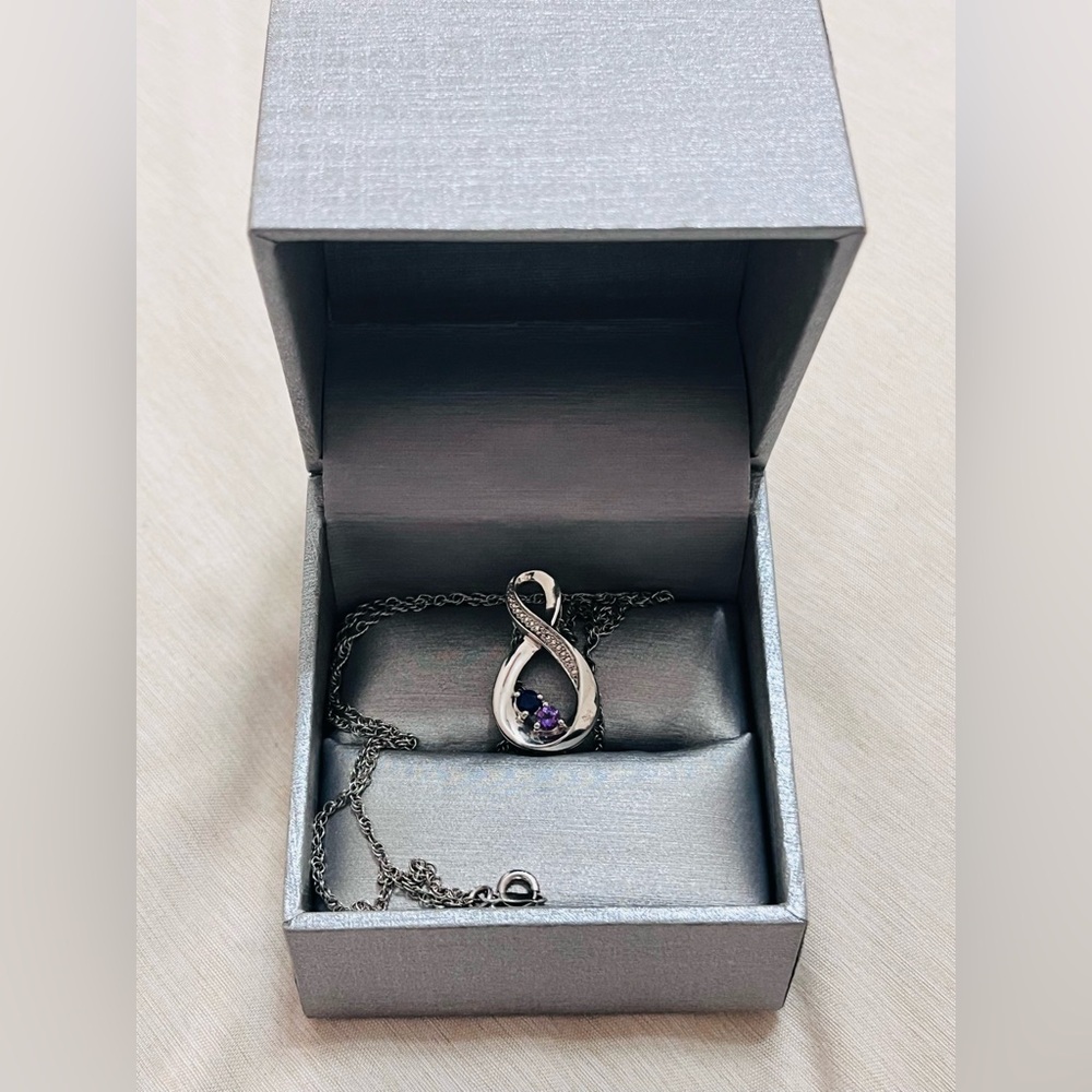 Infinity couples birthstone necklace - Picture 6 of 9